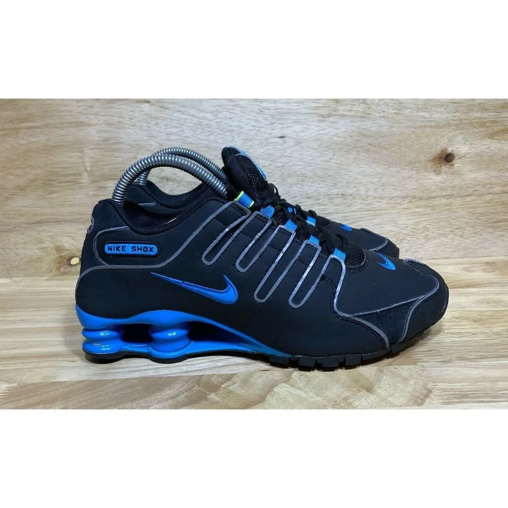 Nike Shox NZ LE Black Blue Glow Cool Grey Womens Size 7 Rare 314561-021